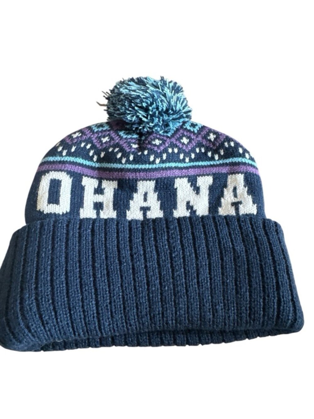 Disney Lilo & Stitch pom Pom Beanie Blue OSFM new